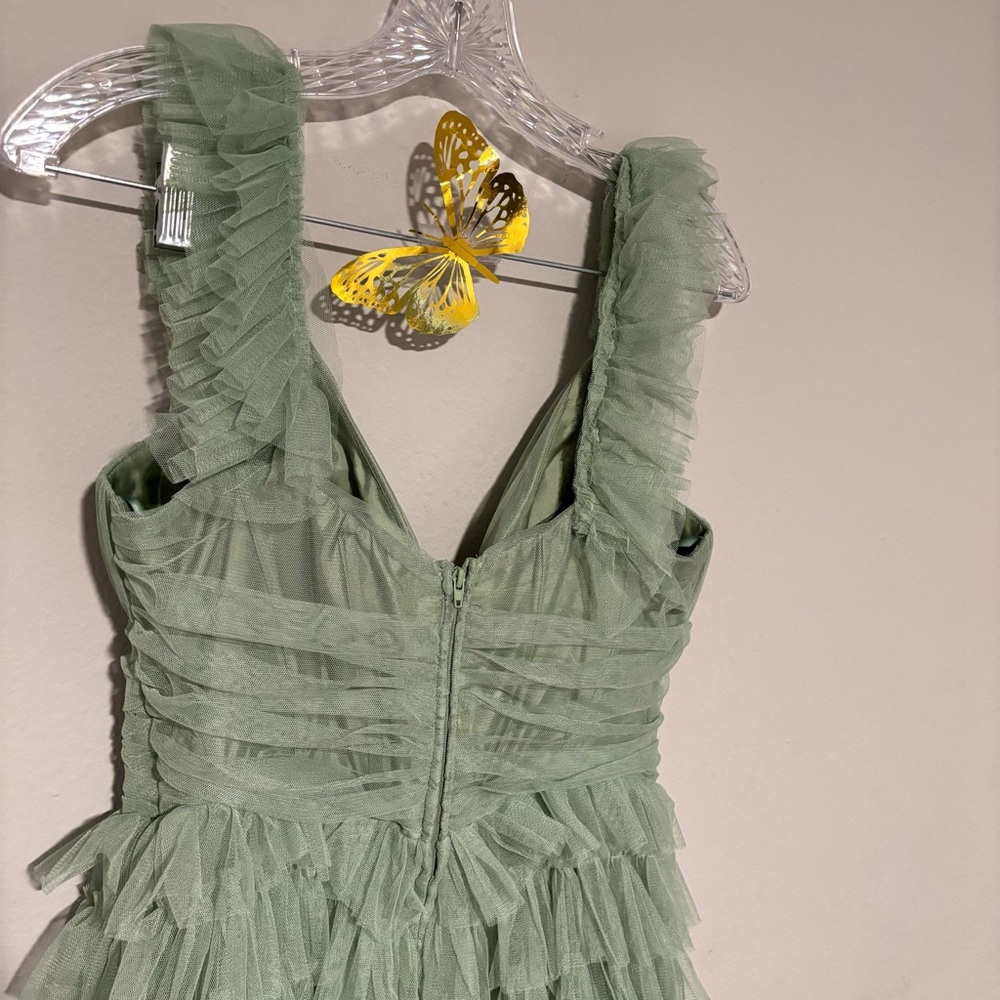 B Darlin Green Ruffled Tiered Maxi Gown - Picture 8 of 16